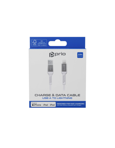 Cabo lightning USB-A 2m PRIO