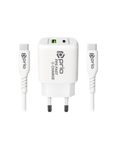 PRIO Charging & Data Transfer Set (30W Charger + USB C - USB C cable) white