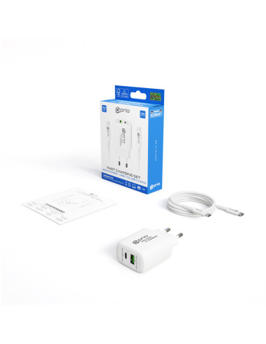 PRIO Charging & Data Transfer Set (30W Charger + USB C - USB C cable) white